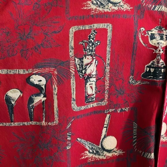 ClearWater Outfitters Resort Collection red golf themed short sleeved shirt - Picture 5 of 8